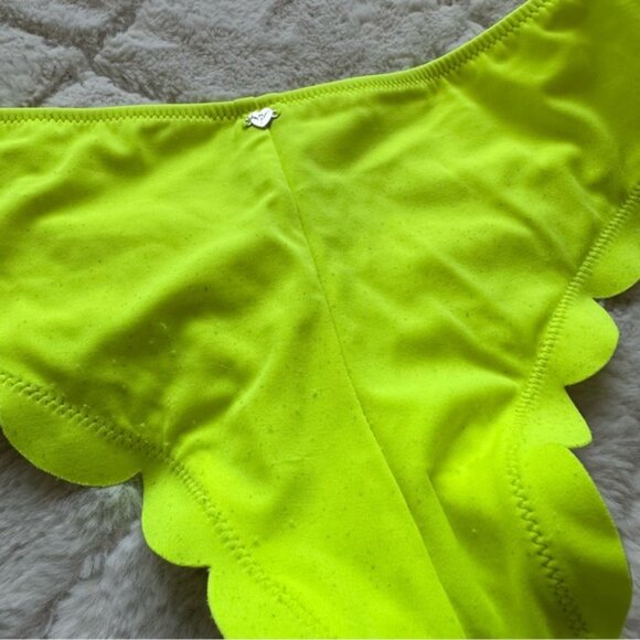 Victoria's Secret PINK | Neon Yellow Scalloped Edge Bikini Bottoms | Size Small - Picture 6 of 10
